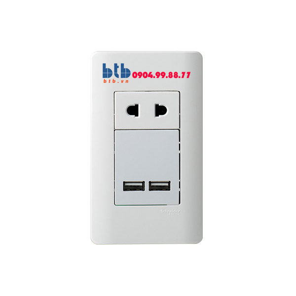 Schneider – Ổ sạc USB 2.1A đơn size S màu trắng