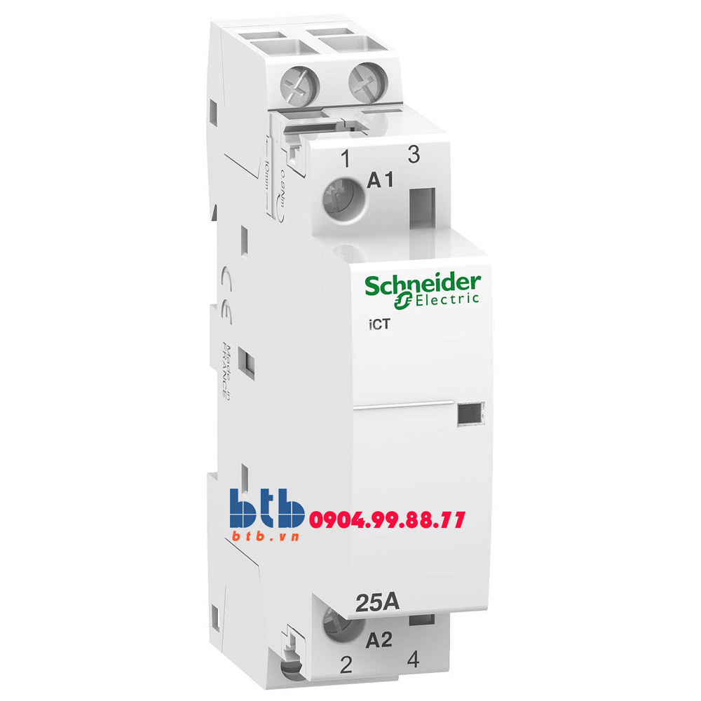 Schneider – Contactor iCT,2P, điện áp cuộn dây 24VAC 2NO 25A