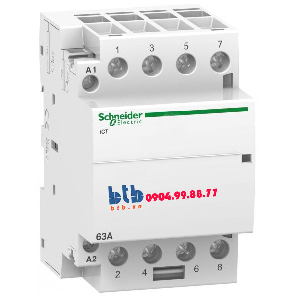 Schneider – Contactor iCT,4P, điện áp cuộn dây 24VAC 4NO 63A