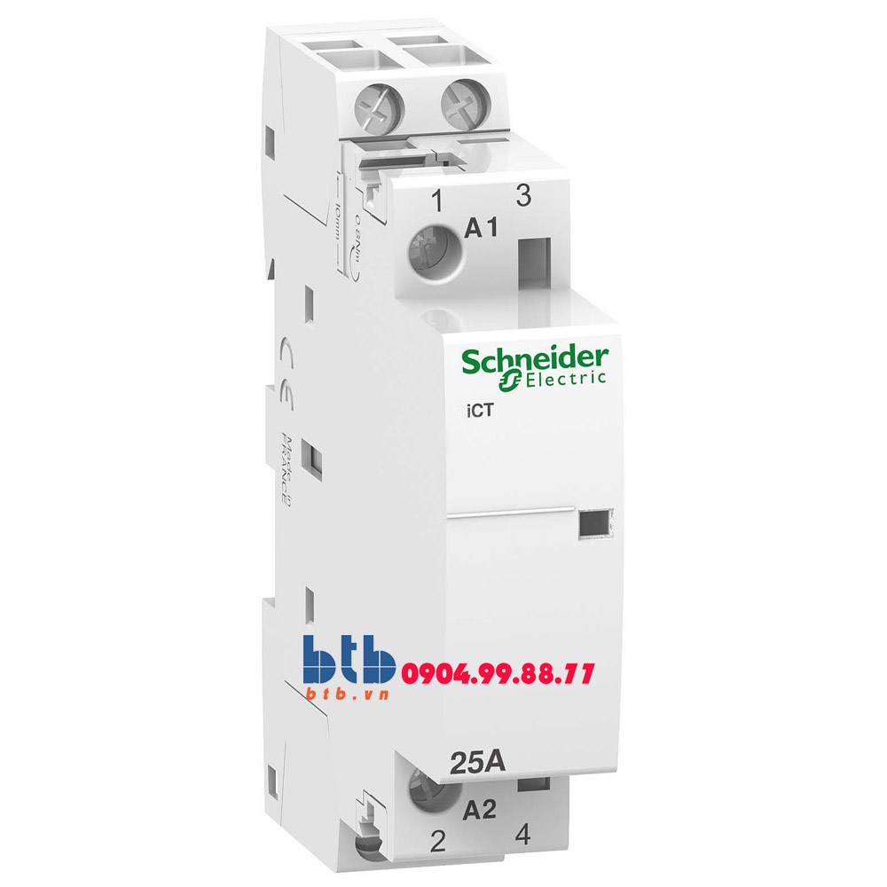 Schneider – Contactor iCT,2P, điện áp cuộn dây 230/240VAC 2NO 25A