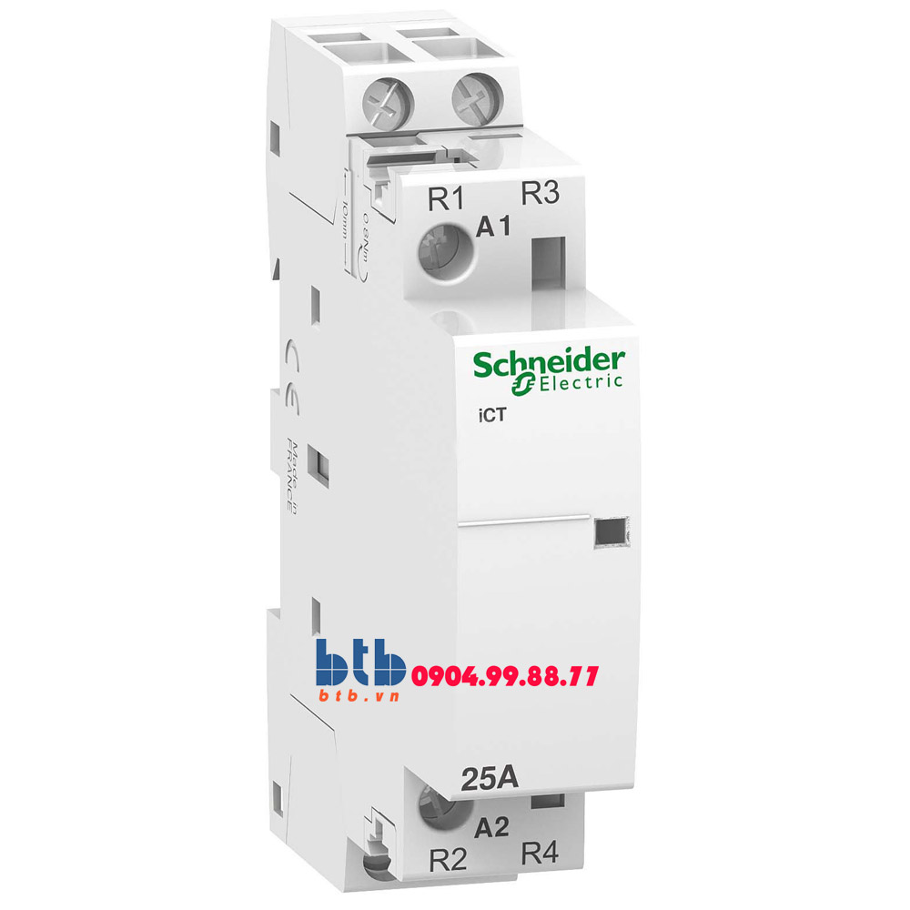 Schneider – Contactor iCT,2P, điện áp cuộn dây 230/240VAC 2NC 25A