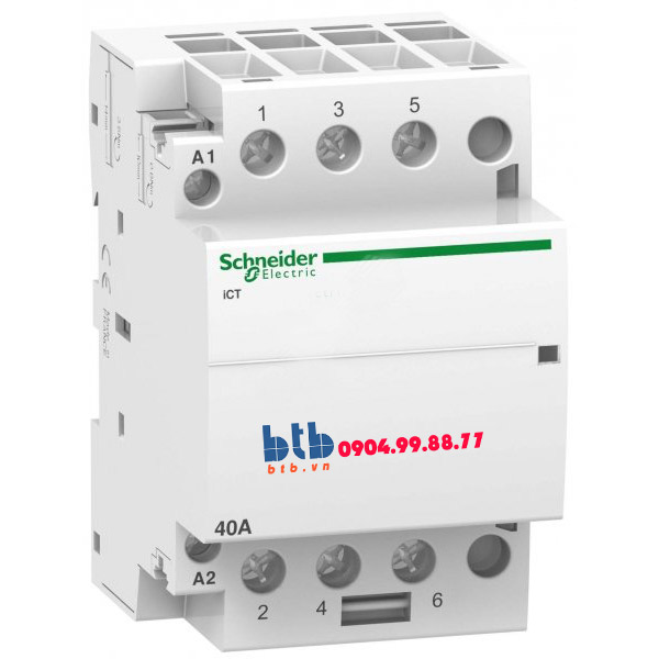 Schneider – Contactor iCT,3P, điện áp cuộn dây 230/240VAC 3NO 40A