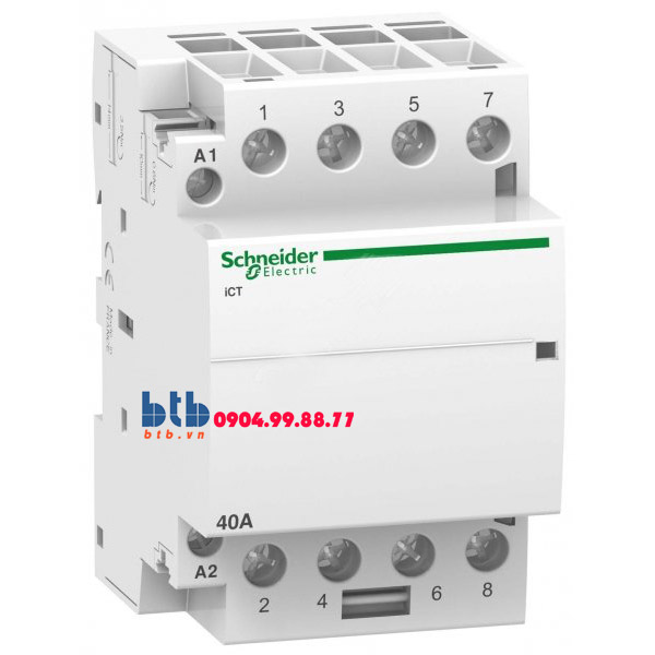 Schneider – Contactor iCT,4P, điện áp cuộn dây 230/240VAC 4NO 40A