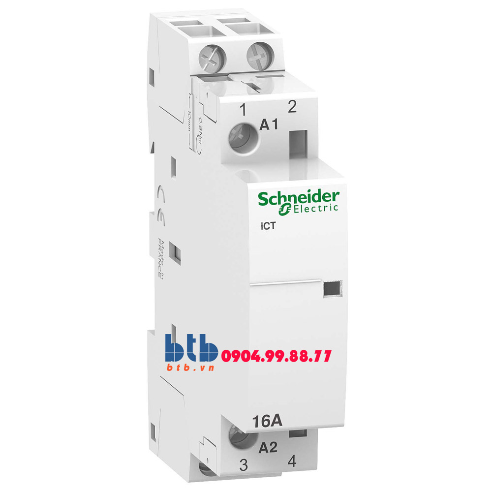 Schneider – Contactor iCT,2P, điện áp cuộn dây 230/240VAC 2NO 16A